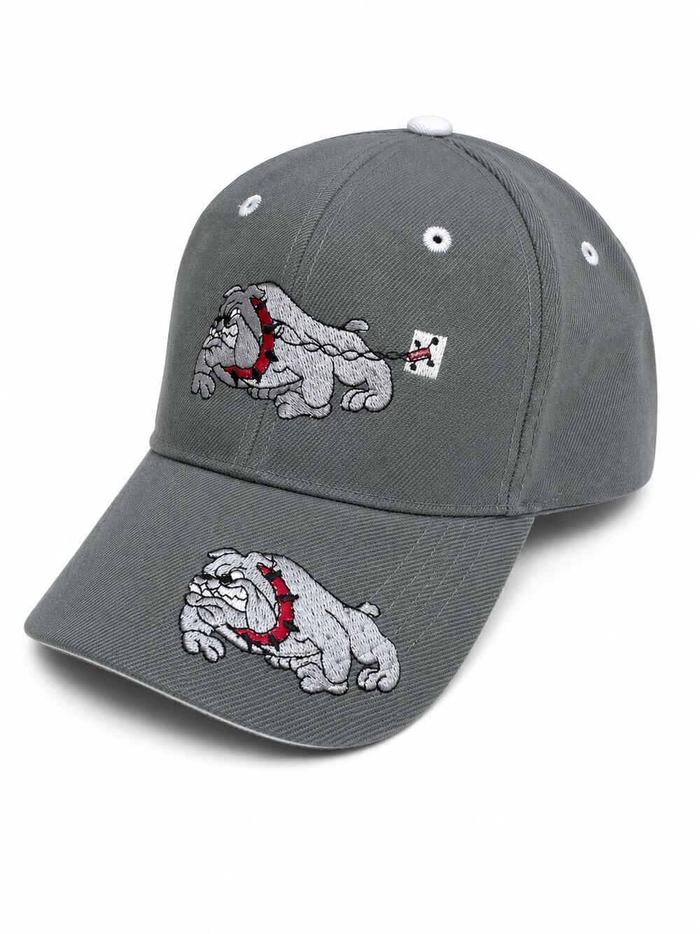 Men's Wool Gray Georgia Bulldogs Double Dawg Embroidered Baseball Hat Cap OS
